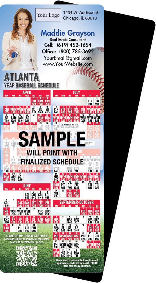 Real Estate Baseball Schedules, Magnetic Sports Calendars for Realtors